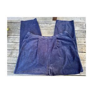 90s Velvet Trousers Pants Fair Set Woman Pleat Front Taper The Bay Blue 24W